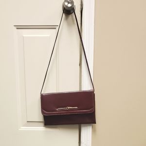Burgundy clutch with strap